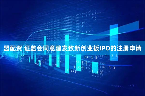 盟配资 证监会同意建发致新创业板IPO的注册申请